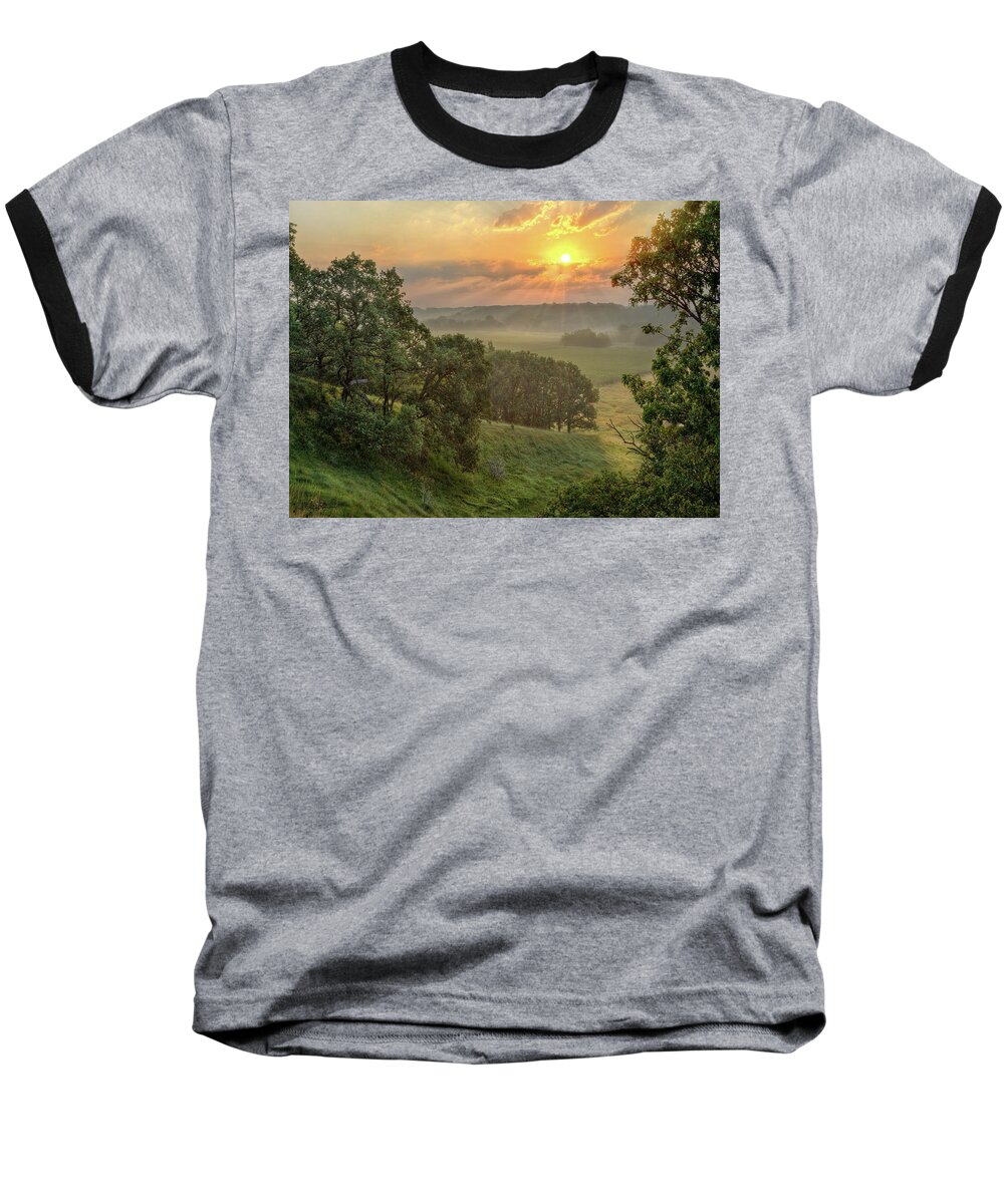Summer Landscapes Baseball T-Shirt featuring the photograph July Morning Along the Ridge by Bruce Morrison