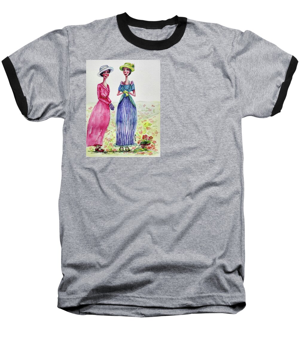 Morning Baseball T-Shirt featuring the painting Relaxing Morning by Mikyong Rodgers