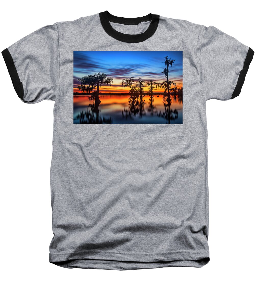 Andy Crawford Photography Baseball T-Shirt featuring the photograph Lake Martin Sunset by Andy Crawford