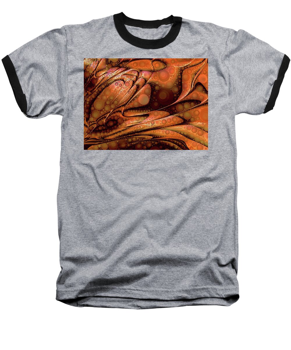 Lava Pop Baseball T-Shirt featuring the digital art Lava POP by Susan Maxwell Schmidt