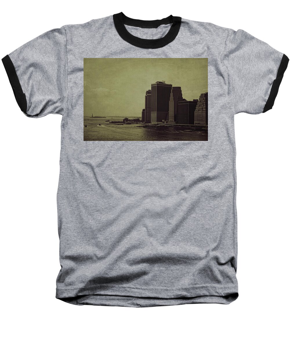 Manhattan Baseball T-Shirt featuring the photograph Liberty Scale by Andrew Paranavitana