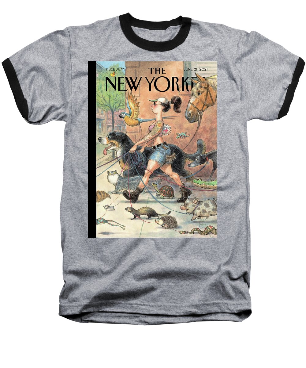 Outdoors Baseball T-Shirt featuring the painting Local Fauna by Peter de Seve