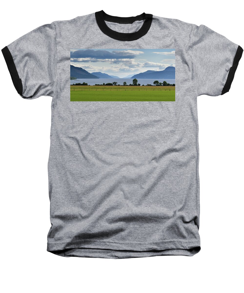Loch Ness Baseball T-Shirt featuring the photograph Loch Ness from Dores _ Pano 2 by 1 by Veli Bariskan