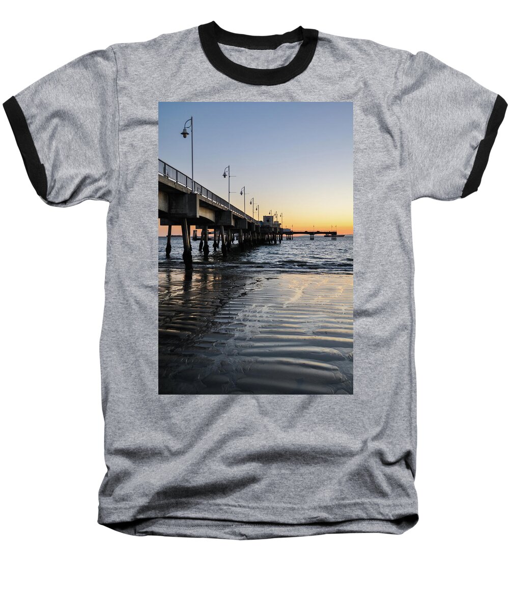 Long Beach Baseball T-Shirt featuring the photograph Long Beach Pier by Kyle Hanson