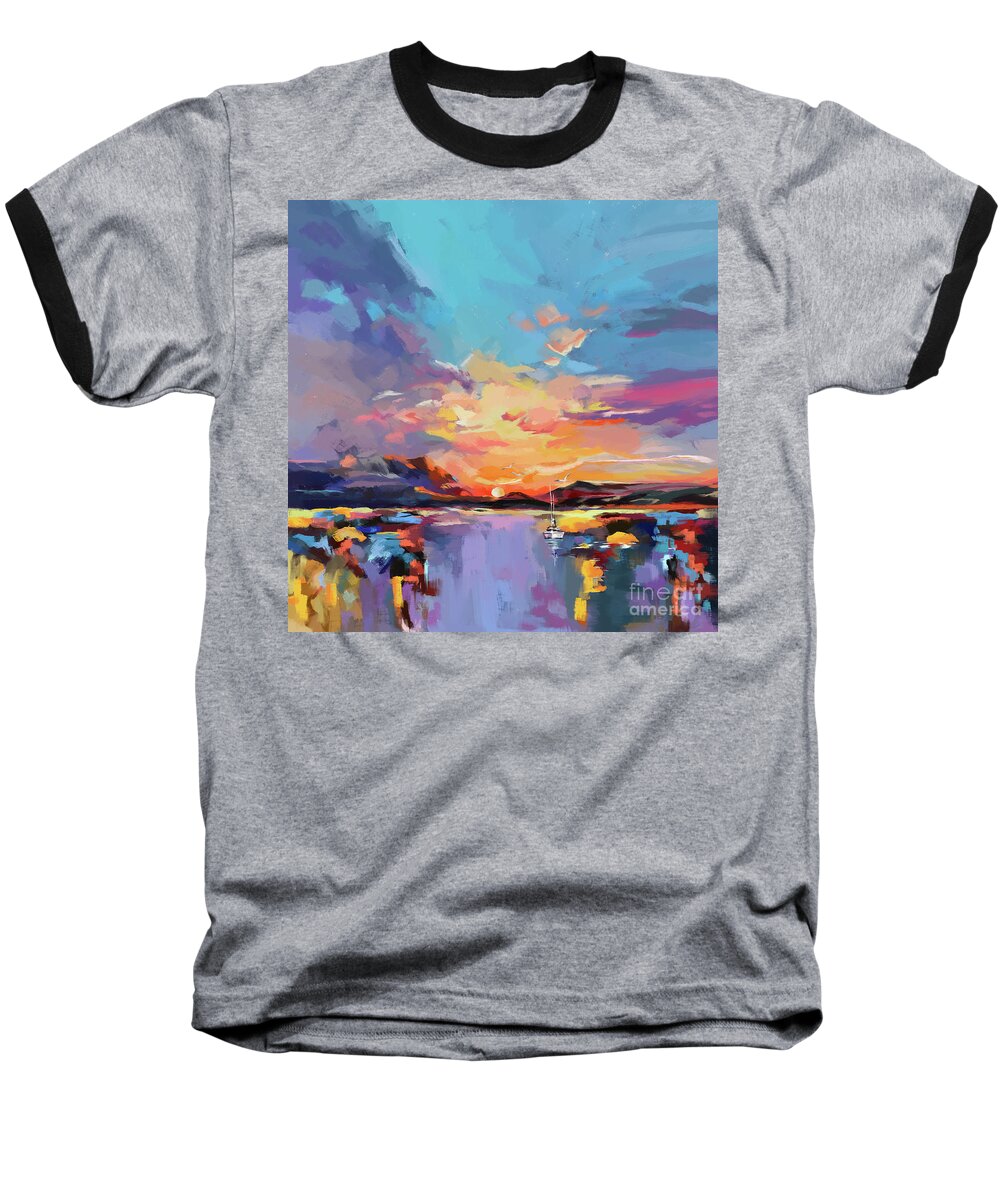 Long Day At Sea Baseball T-Shirt featuring the painting long day at sea Q by Tim Gilliland