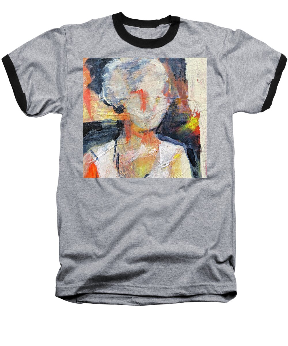 Portrait Baseball T-Shirt featuring the painting Lost in Thought by Sharon Sieben