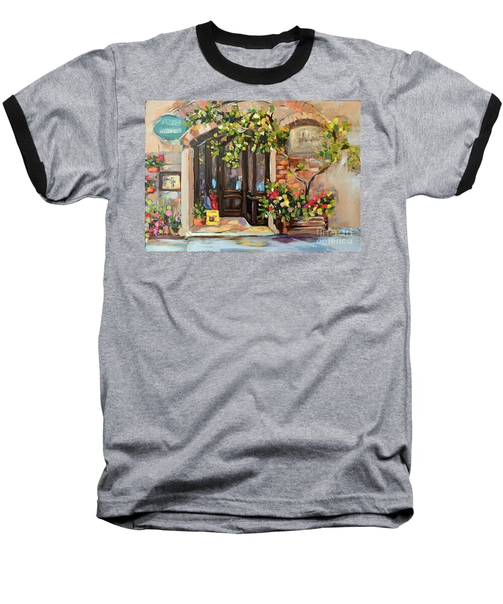 Italian Restaurant Baseball T-Shirt featuring the painting Lunch Date by Patsy Walton