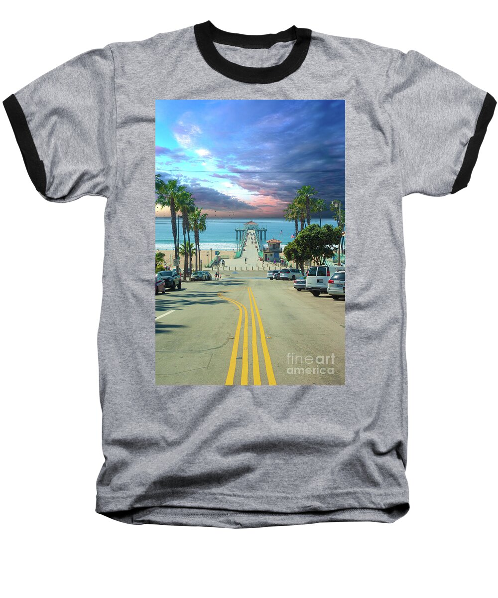 Manhattan Beach Baseball T-Shirt featuring the photograph Manhattan Beach California by Micah May
