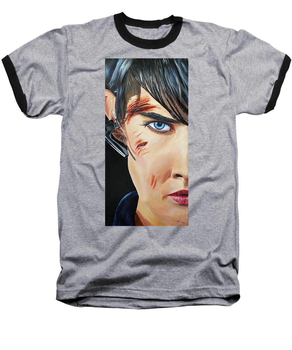 Art Baseball T-Shirt featuring the painting Maria Hill by Michael McKenzie