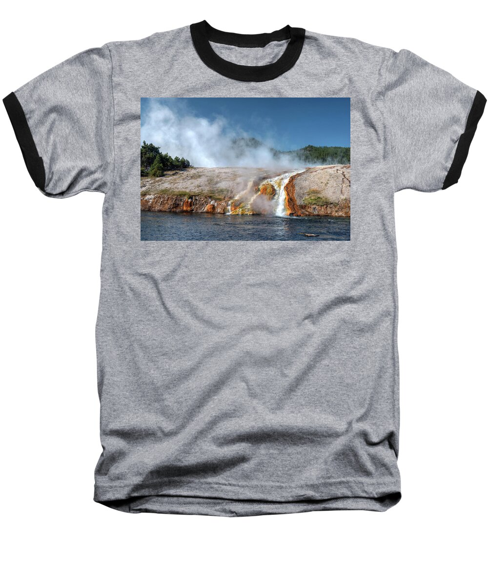 Bookstore Baseball T-Shirt featuring the photograph Lower Basin Runoff, Firehole River by Greg Sigrist
