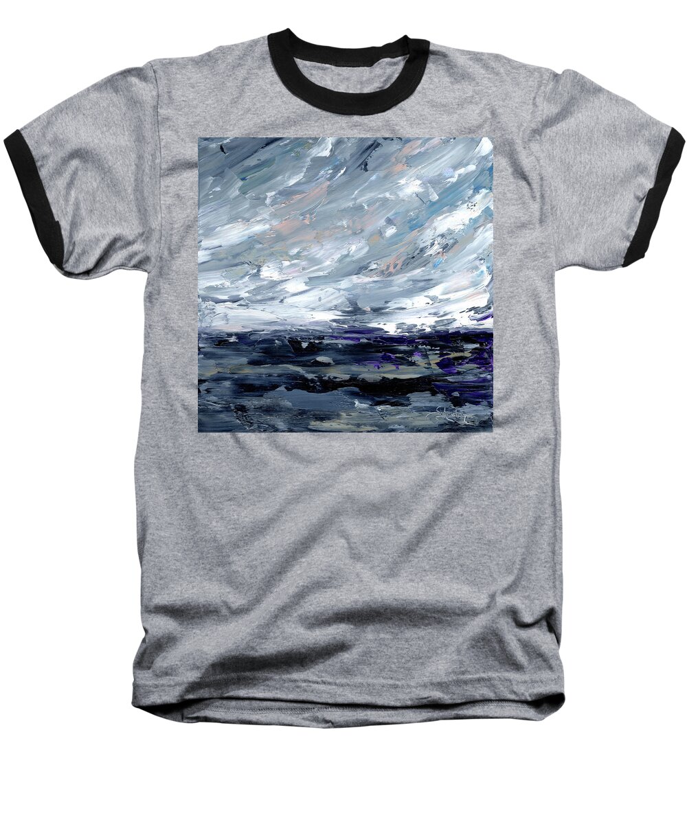 Turmoil Baseball T-Shirt featuring the painting Mislplaced Emotions by Cindy Johnston