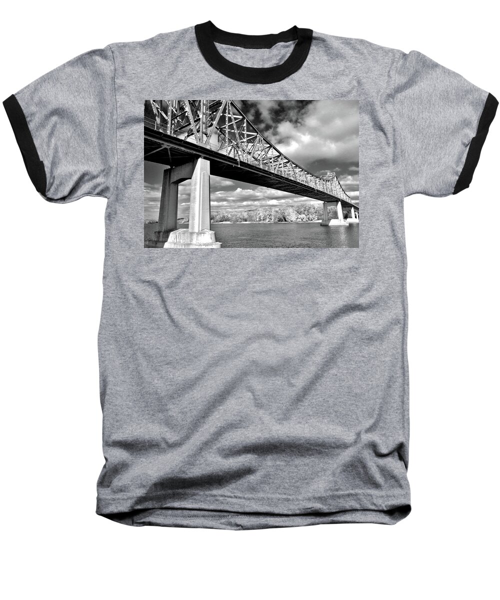 Winona Baseball T-Shirt featuring the photograph Mississippi Crossing by Susie Loechler