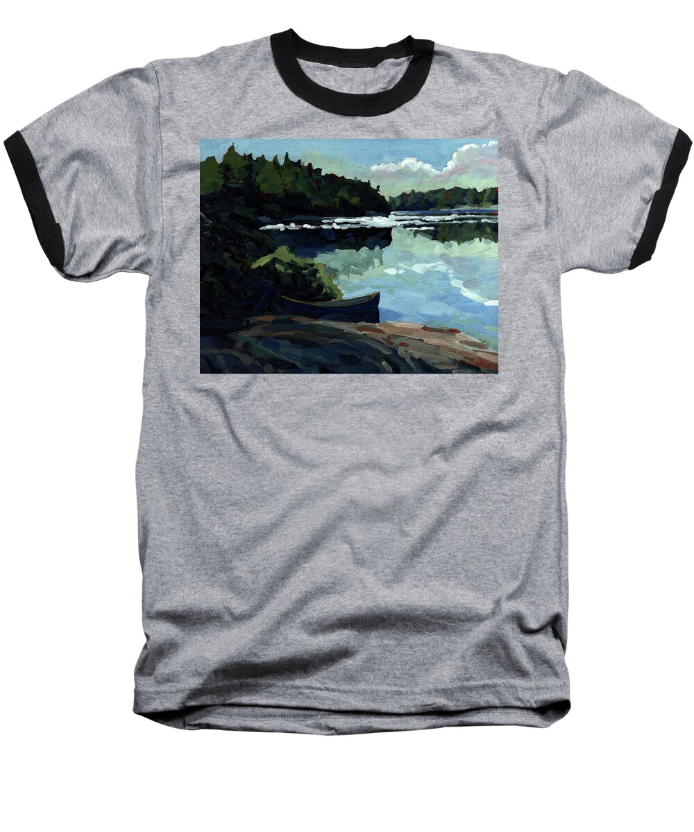 Chadwick Baseball T-Shirt featuring the painting Morning Beach by Phil Chadwick