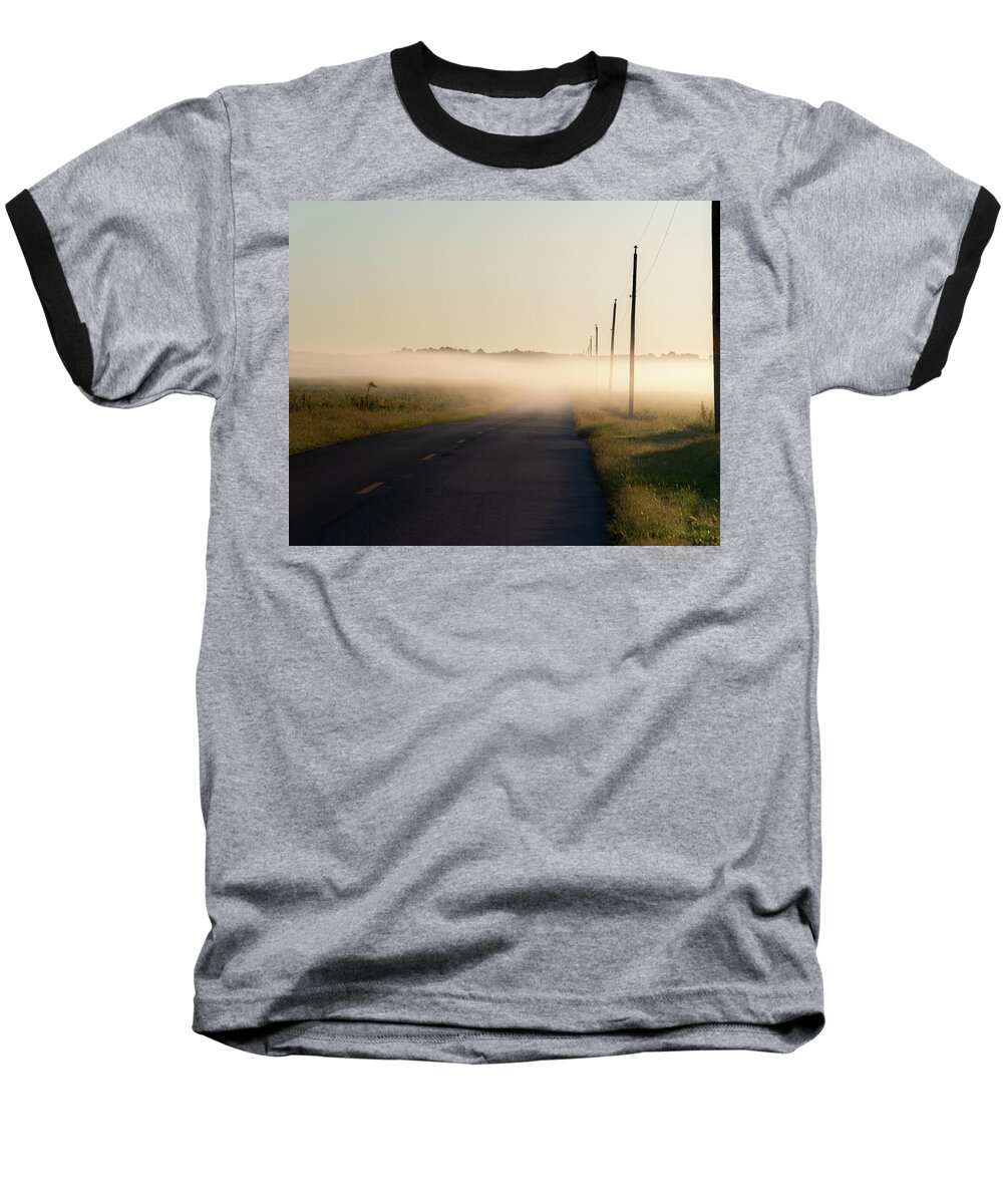 Fog Baseball T-Shirt featuring the photograph Morning mist by William Dickman