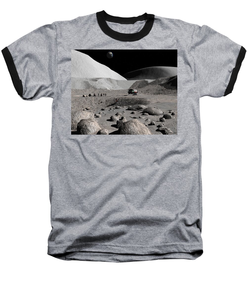 Moon Baseball T-Shirt featuring the digital art An Adventure with friends by David Robinson
