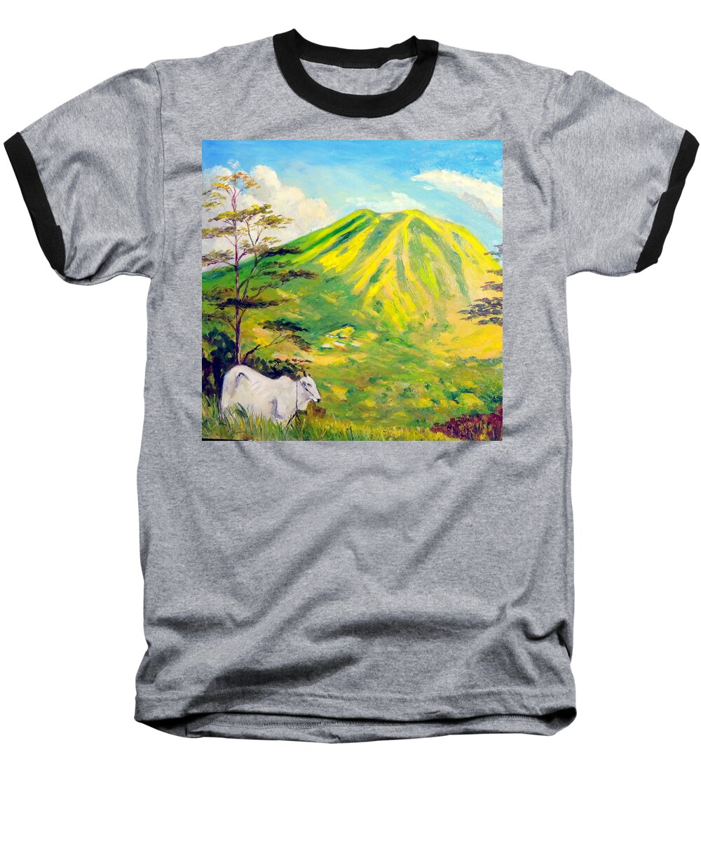 Plantation Baseball T-Shirt featuring the painting My Late Wife's Homeland by Jason Sentuf