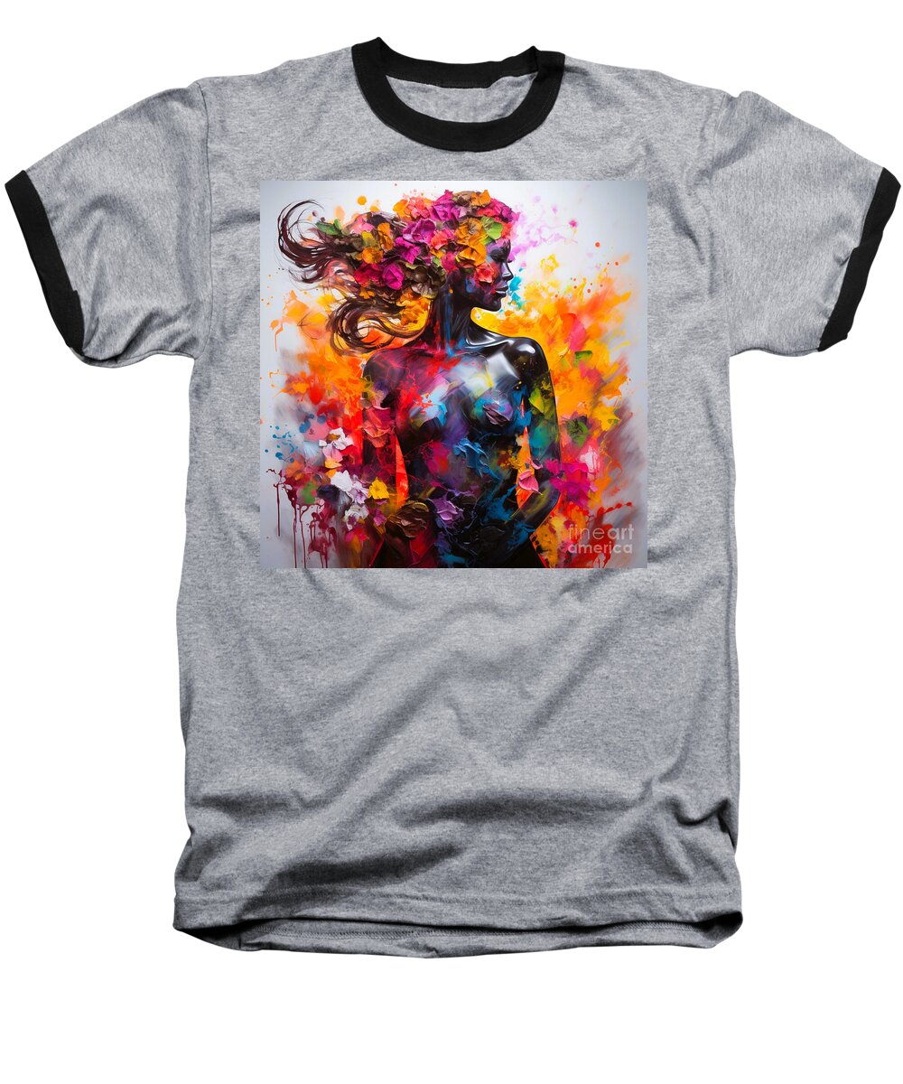 Natures Beauty Baseball T-Shirt featuring the mixed media Natures Beauty II by Crystal Stagg
