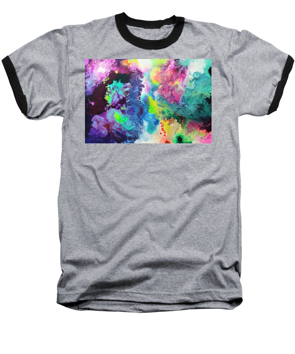 New Life Baseball T-Shirt featuring the painting New Life by Sally Trace