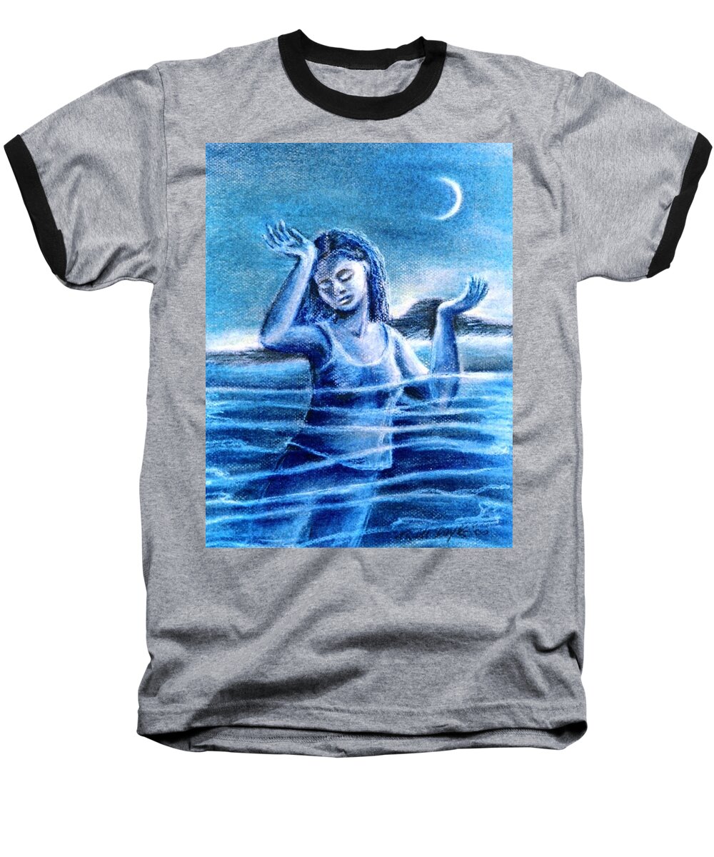 Waving Baseball T-Shirt featuring the painting Not Waving but Drowning by Trudi Doyle