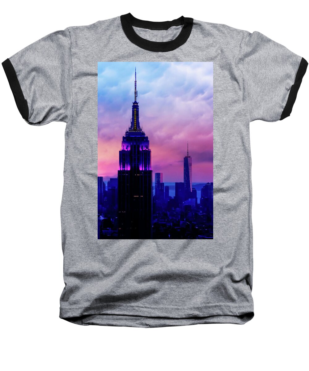 Nyc Baseball T-Shirt featuring the photograph NYC Empire State Building by Laura Fasulo