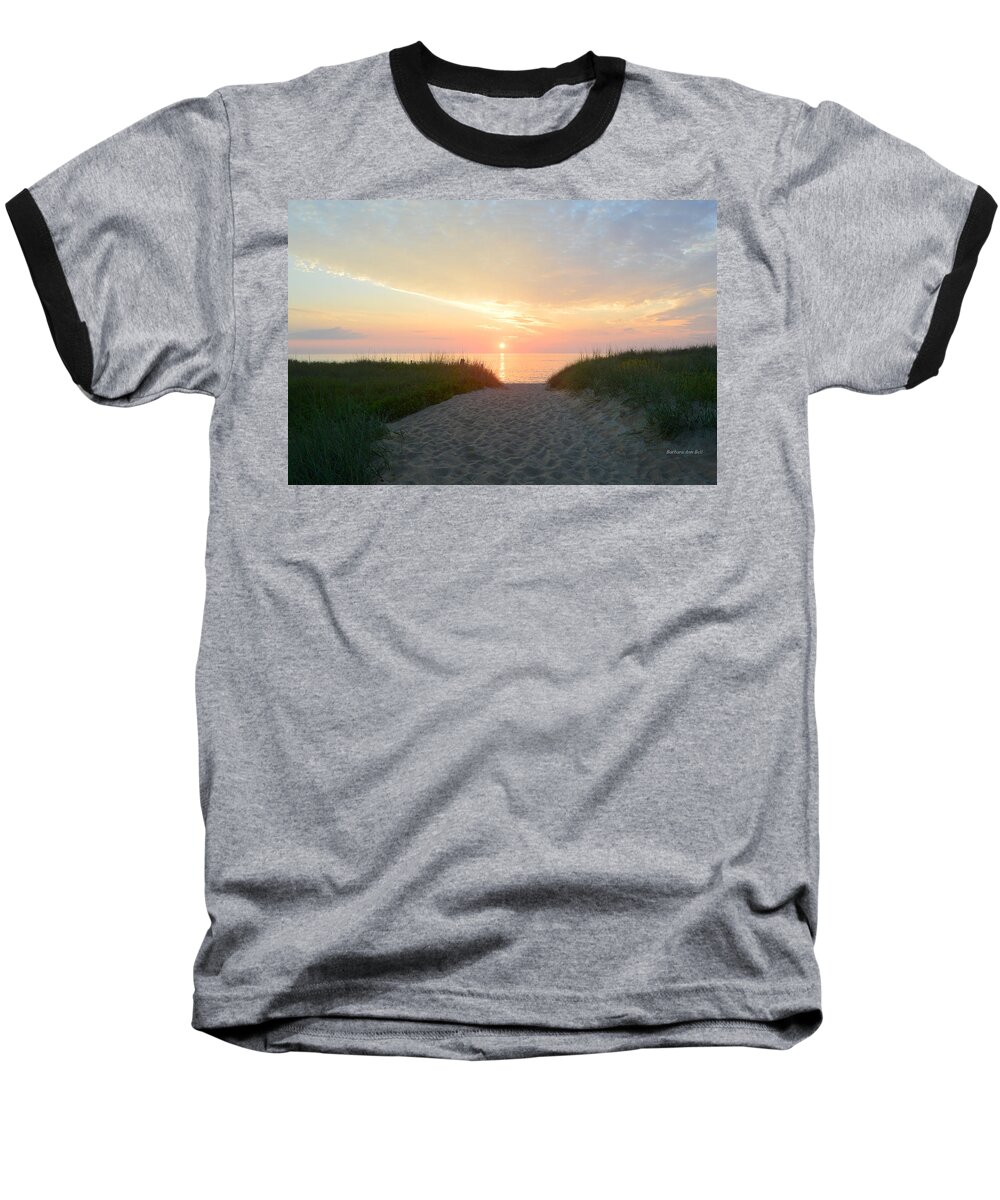 Obx Sunrise Baseball T-Shirt featuring the photograph Ocean View July 1 by Barbara Ann Bell