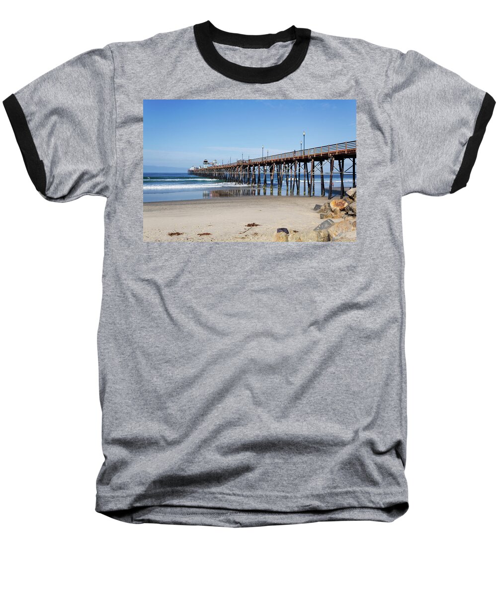 Pier Baseball T-Shirt featuring the photograph Oceanside Pier by Alison Frank