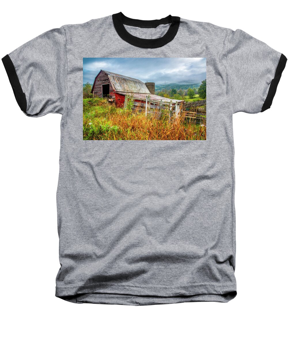 Smoky Mountains Baseball T-Shirt featuring the photograph Old Smoky Mountains barn by Andy Crawford