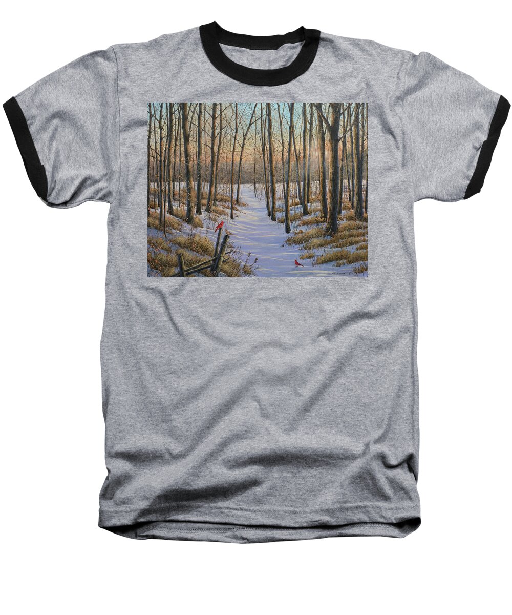 Canadian Baseball T-Shirt featuring the painting On A Path of Light by Jake Vandenbrink