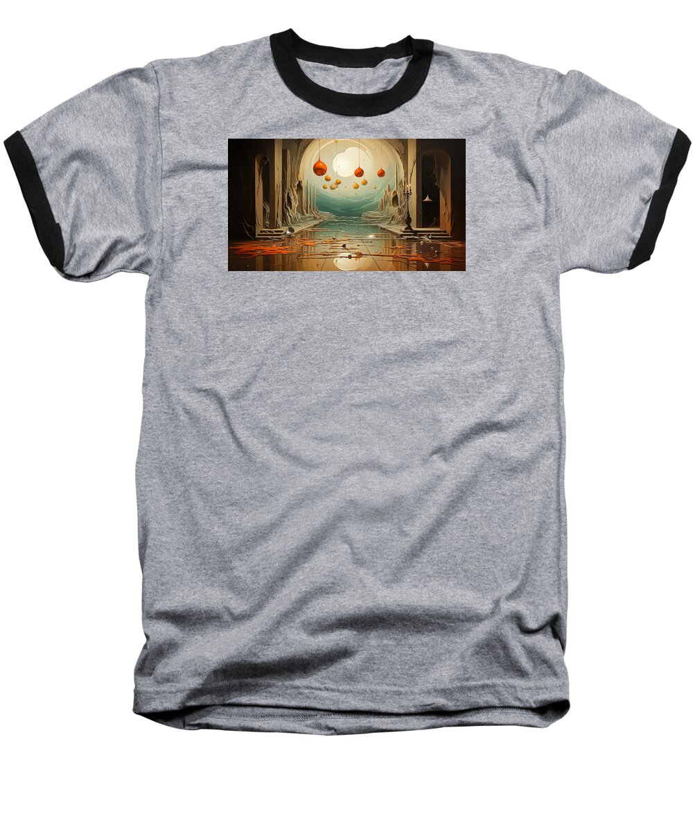 Surreal Baseball T-Shirt featuring the mixed media One Upon #2 by Marvin Blaine