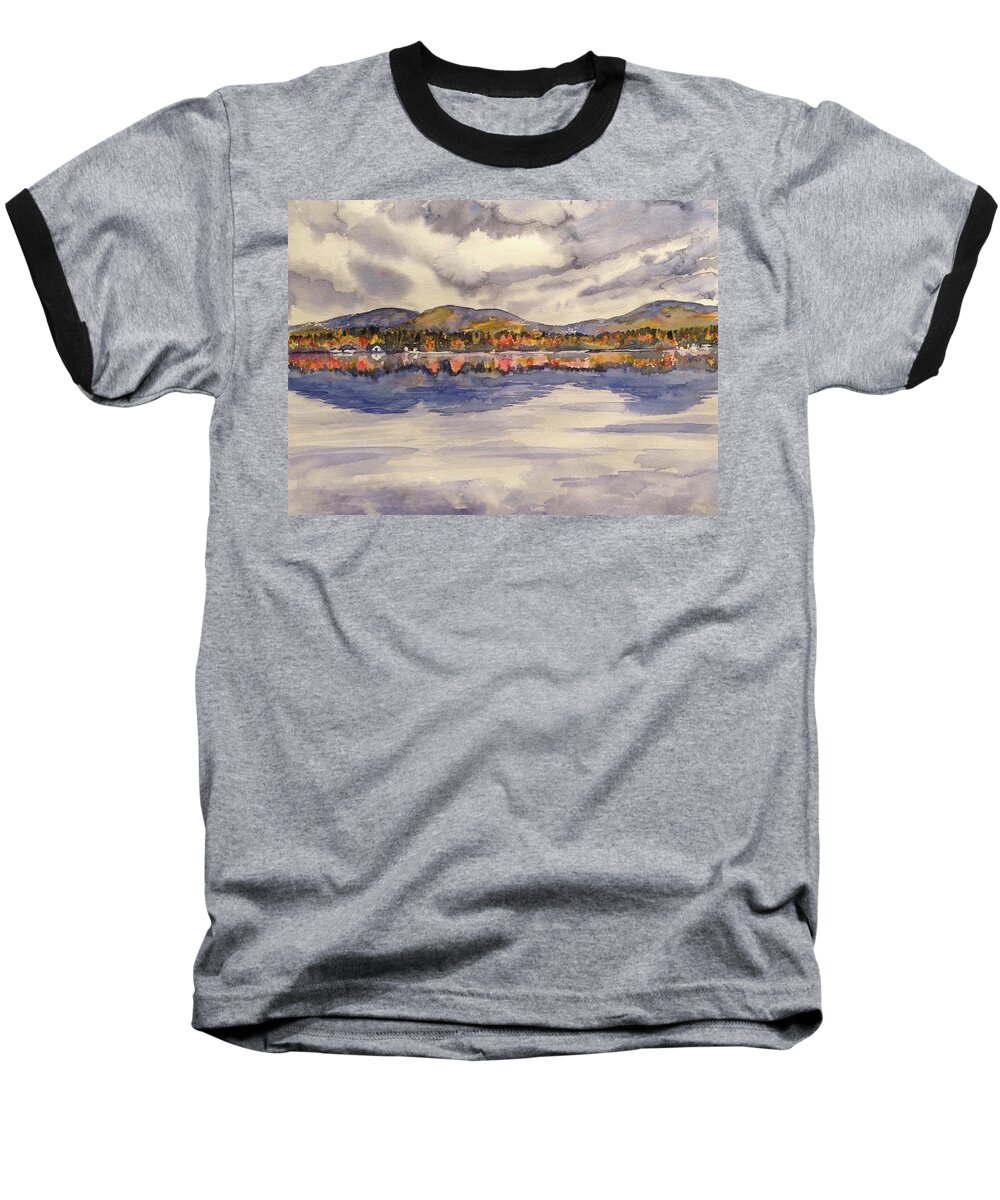 New Hampshire Baseball T-Shirt featuring the painting Ossipee Lake by Christine Kfoury