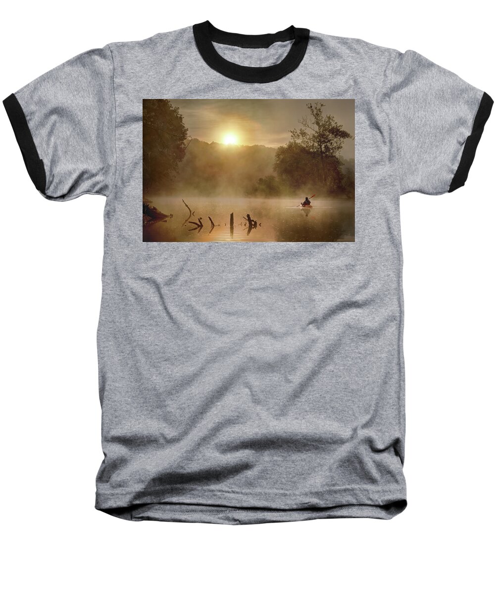 River Baseball T-Shirt featuring the photograph Out Of the Gloom by Robert Charity
