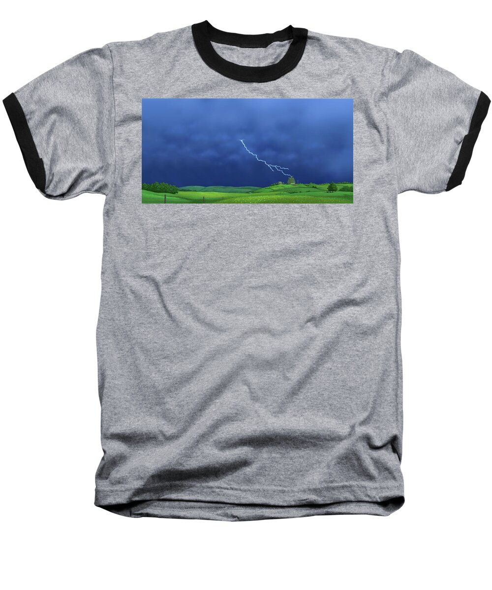 Evening Scene Baseball T-Shirt featuring the digital art Out of the Blue by Scott Ross