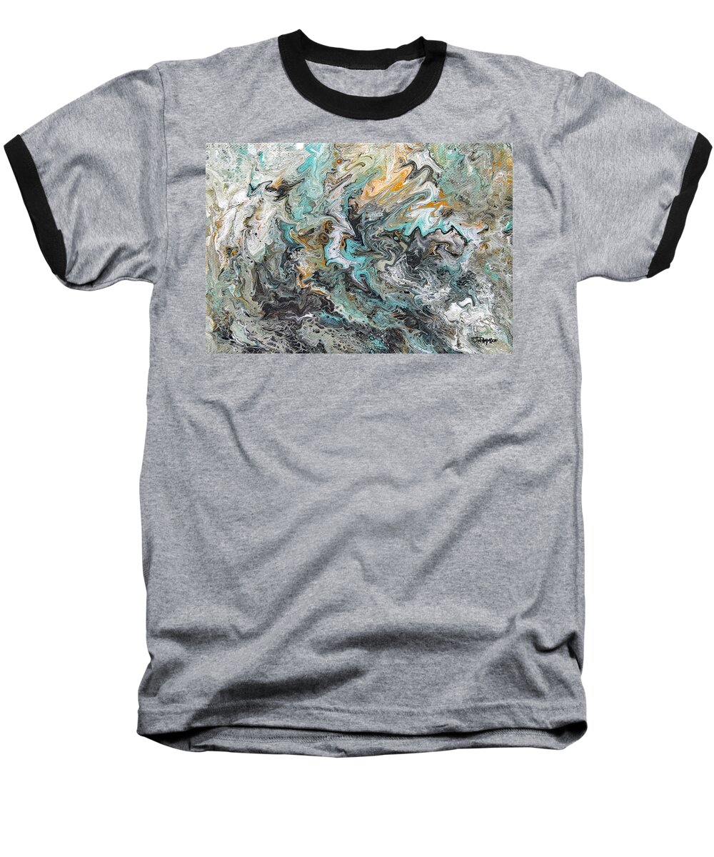 Abstract Baseball T-Shirt featuring the painting P3 - Granite Burst by Jason Williamson
