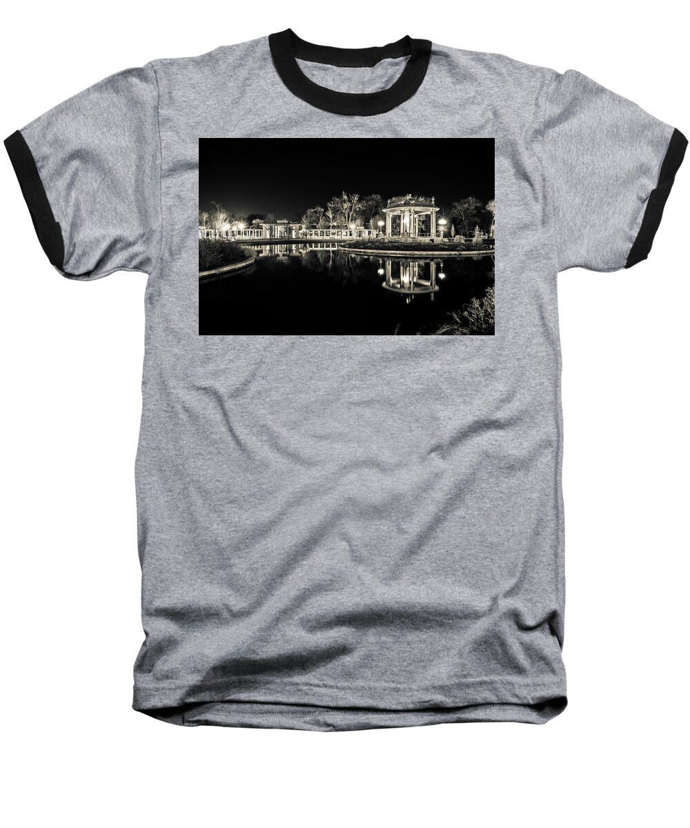 Bandstand Baseball T-Shirt featuring the photograph Pagoda Circle at Night by Randall Allen