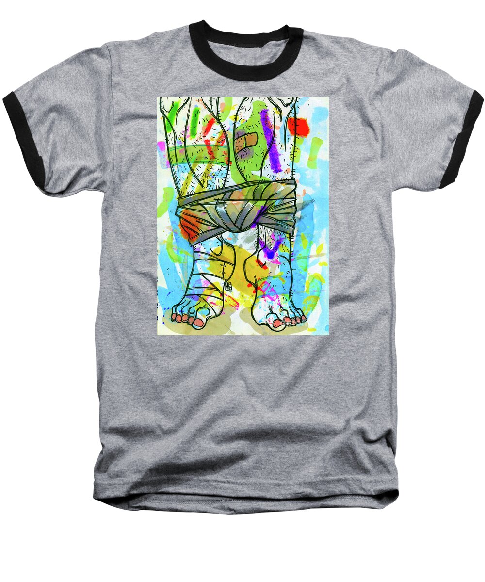 Queer Artist Baseball T-Shirt featuring the drawing Palette Lad 2 by Shannon Hedges