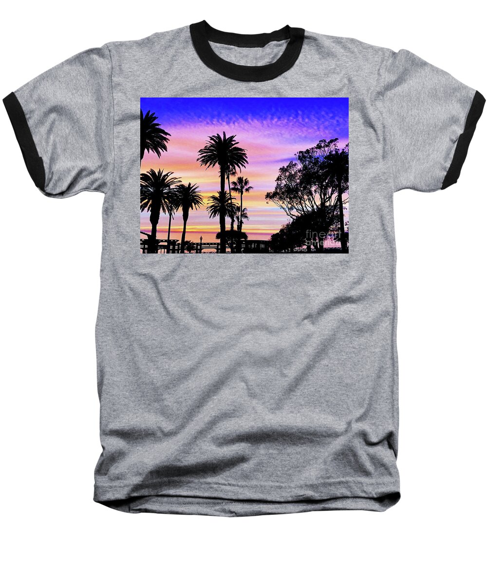 Sunset Baseball T-Shirt featuring the photograph Palm Sunset - No. 1 by Doc Braham