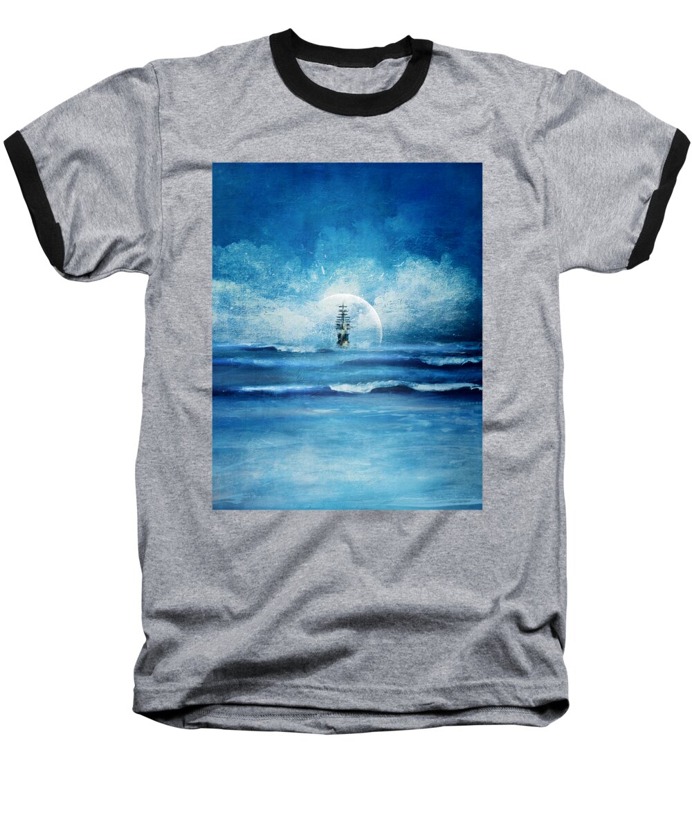 Sailing Ship Baseball T-Shirt featuring the digital art Phantom by Andrzej Szczerski