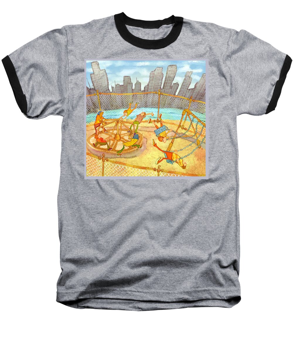 Playground Baseball T-Shirt featuring the digital art Playground by Hone Williams