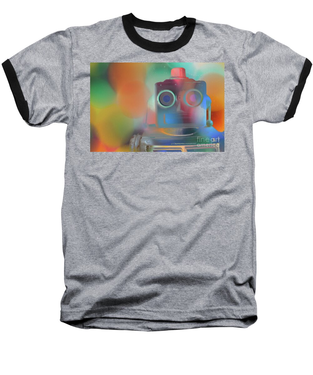 Robot Baseball T-Shirt featuring the photograph Pop Art Bubble Robot by Edward Fielding