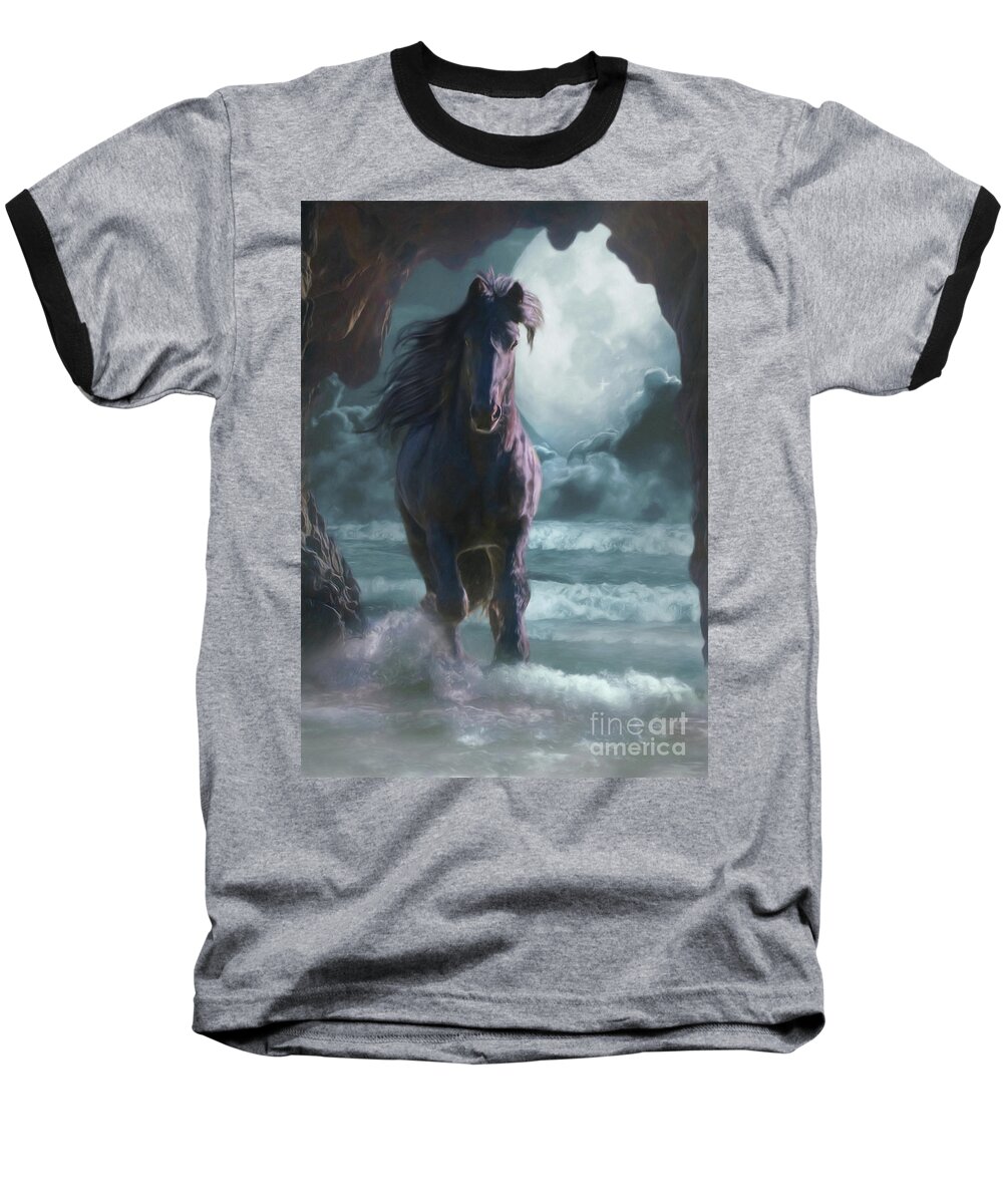 Horse Baseball T-Shirt featuring the digital art Poseidon by Trudi Simmonds