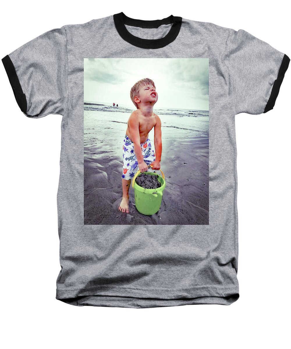 Pail Baseball T-Shirt featuring the photograph Pre-lift concentration by Dennis Baswell