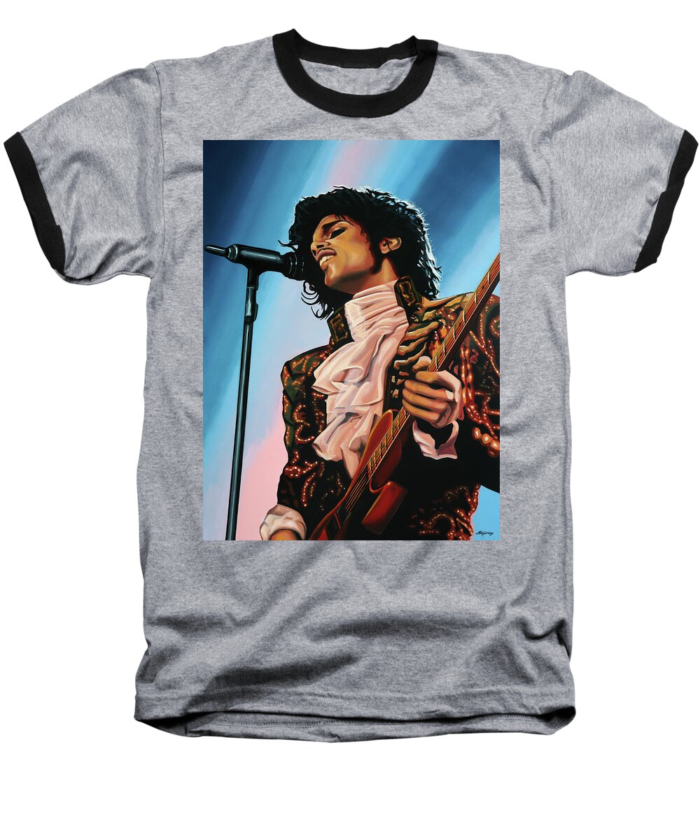 Realistic Painting Baseball T-Shirt featuring the painting Prince Painting by Paul Meijering