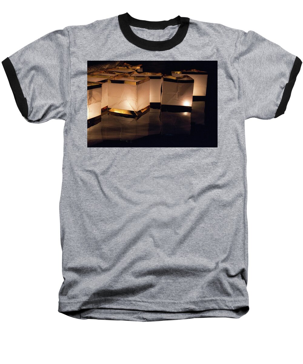 Light Baseball T-Shirt featuring the photograph Private Lantern Festival by Portia Olaughlin