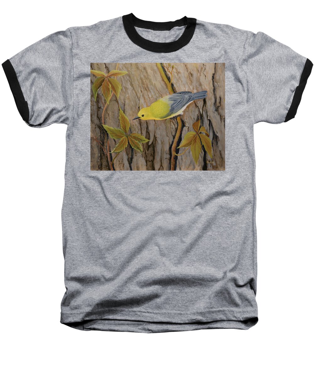 Warbler Baseball T-Shirt featuring the painting Prothonotary Warbler by Charles Owens
