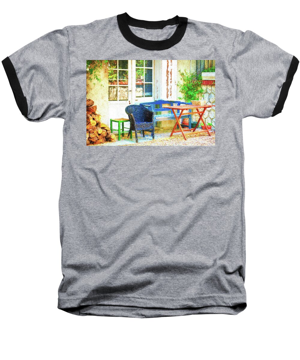 Porch Baseball T-Shirt featuring the photograph Provence, France by Tatiana Travelways