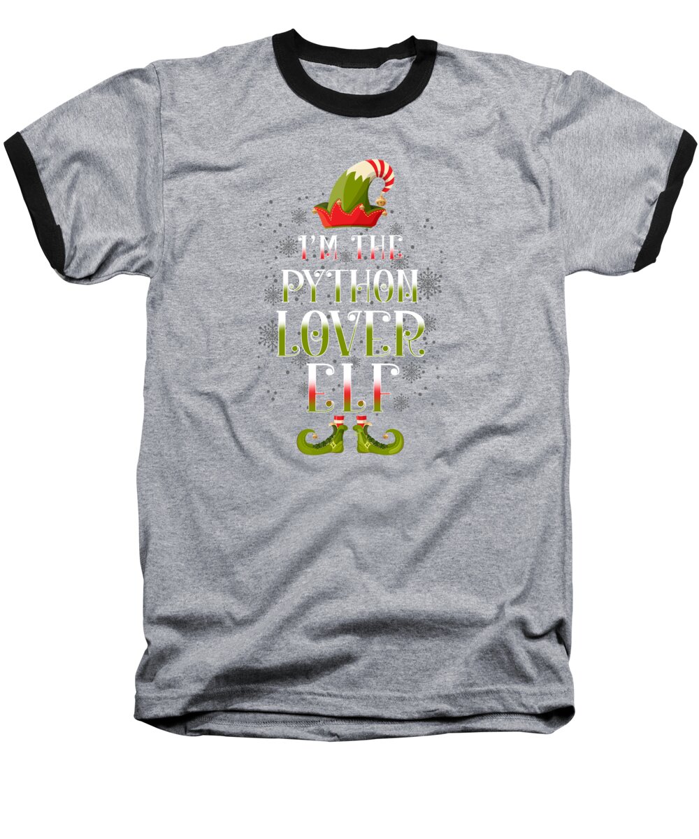 Python Baseball T-Shirt featuring the digital art Python Elf Christmas Gift by Manuel Schmucker