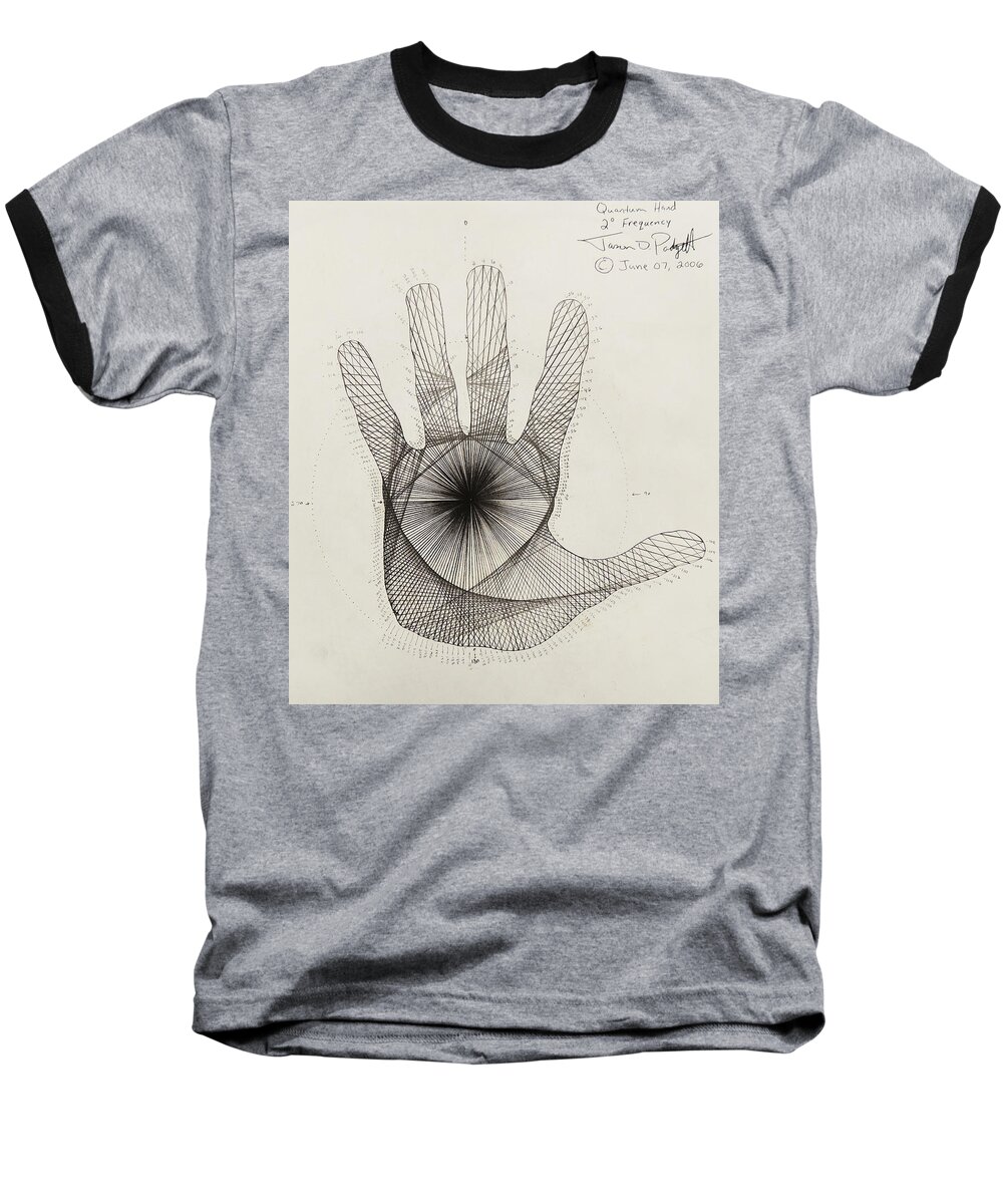 Quantum Baseball T-Shirt featuring the drawing Quantum Hand by Jason Padgett