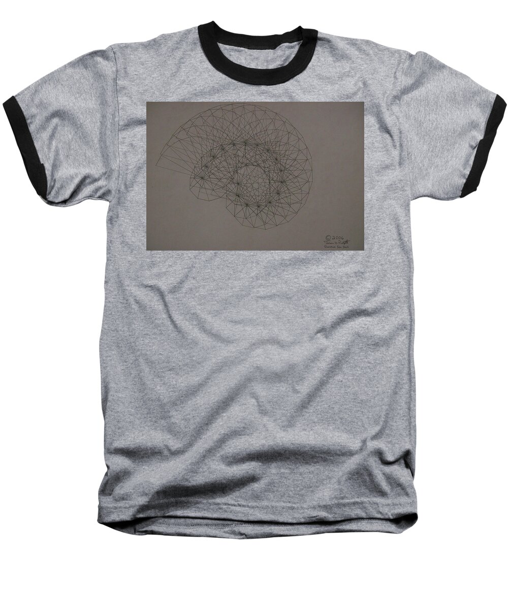 Fractal Baseball T-Shirt featuring the drawing Quantum Sea Shell by Jason Padgett