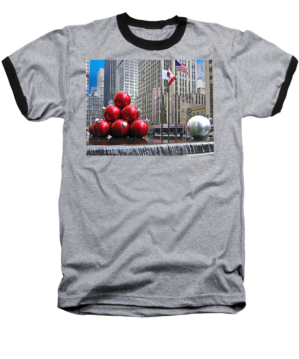 New York Baseball T-Shirt featuring the photograph Radio City New York by Carlos Diaz