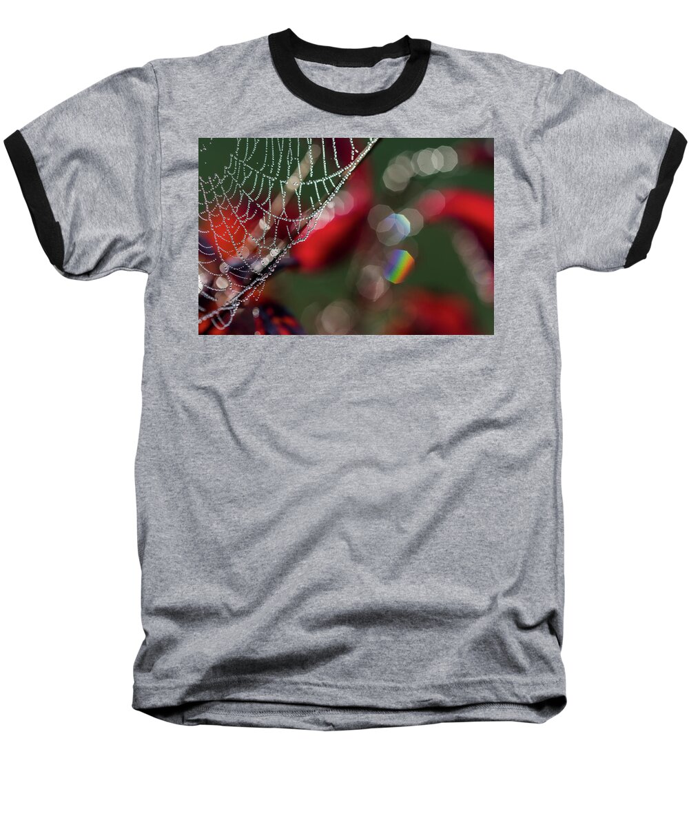 Abstract Baseball T-Shirt featuring the photograph Red Web by Robert Potts